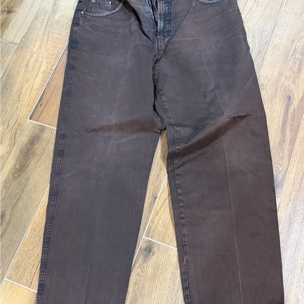 Pal Zileri Dark Brown Men's Straight Jeans